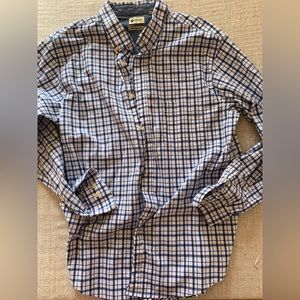 Haggar clothing blue and white plaid men’s shirt size XL
